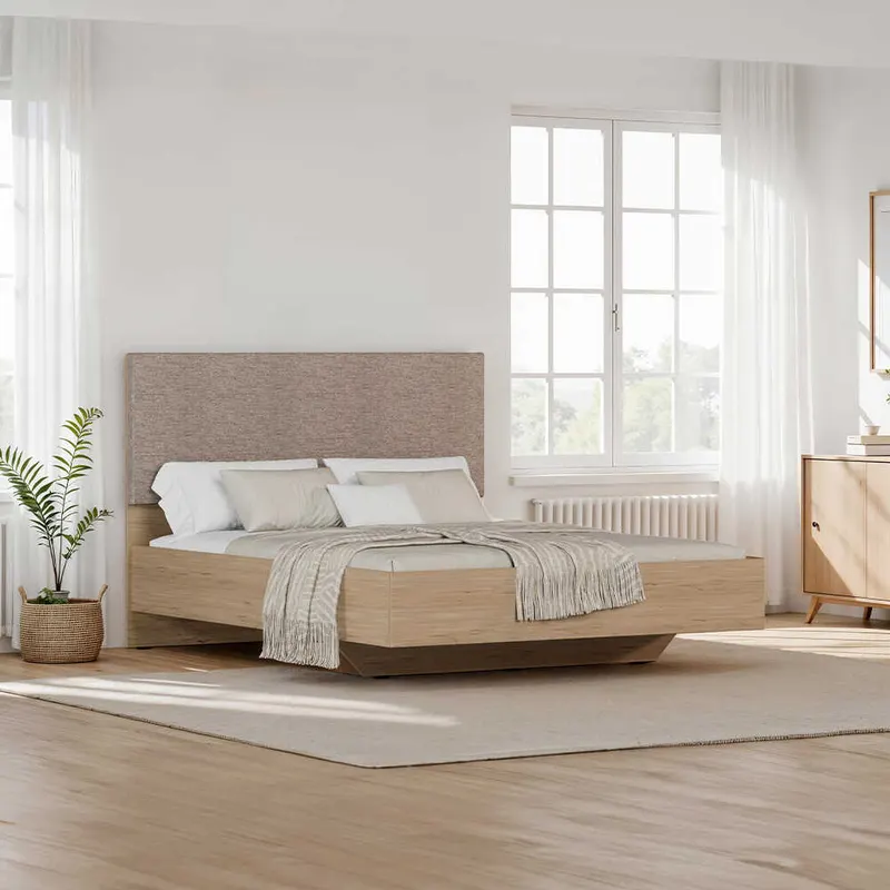Pat dublu KRY-1616-DD-3 Home Collection® Oryana, 171x120x206 cm - Stejar