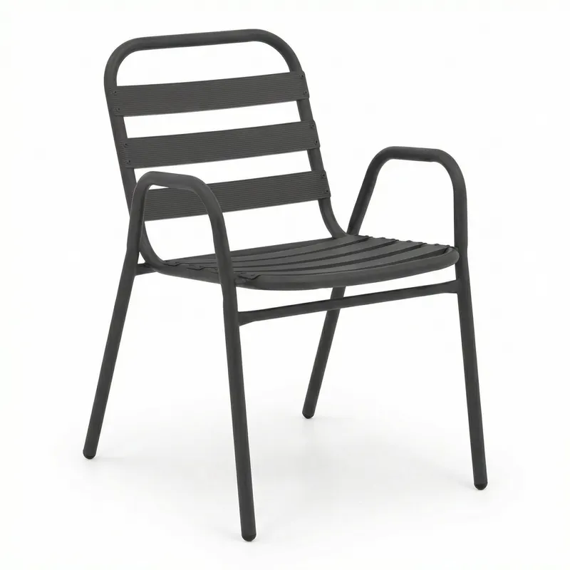 Scaun exterior Sussie, metal si aluminiu, 45x62x76 cm - Gri