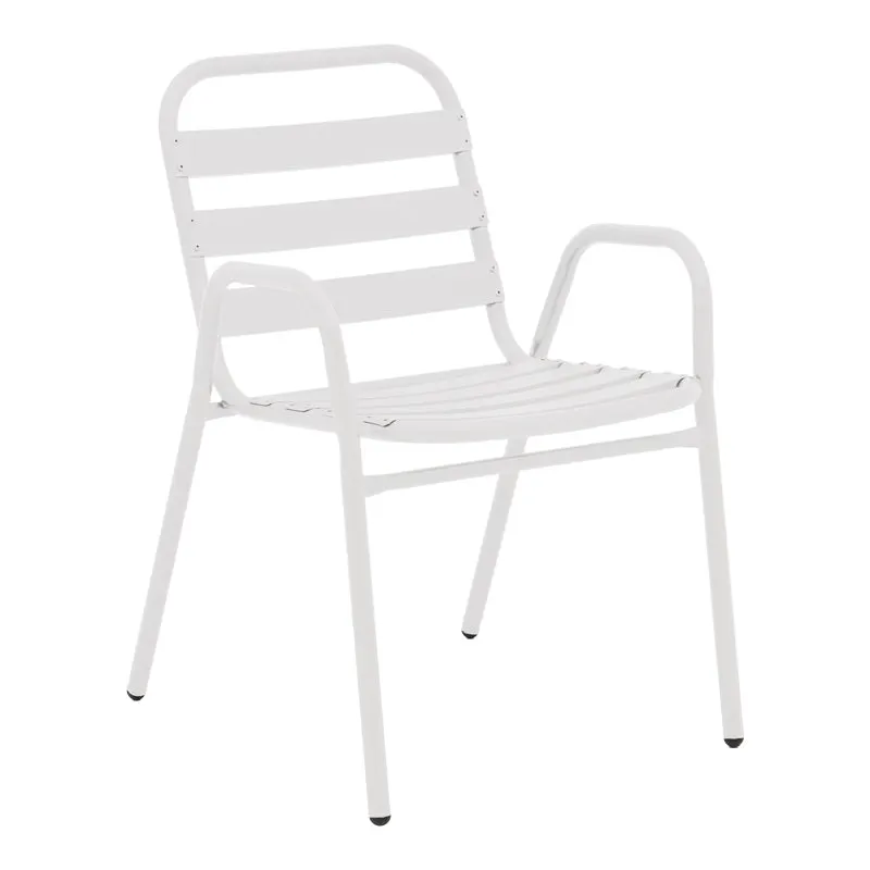 Scaun exterior Sussie, metal si aluminiu, 45x62x76 cm - Alb