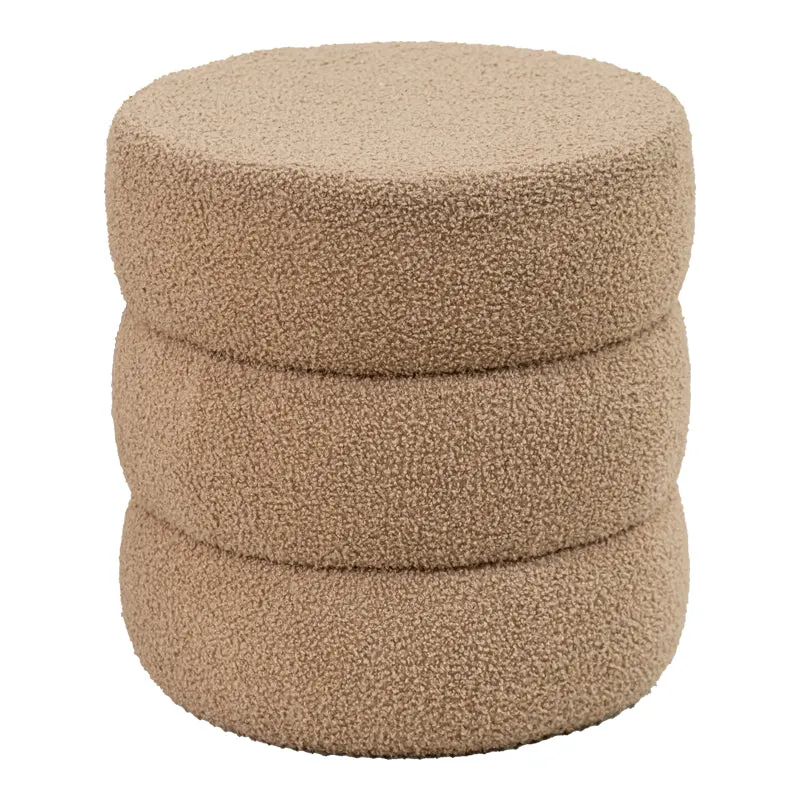 Taburet Kioto teddy, Maro - Alb, 40x40 cm - Maro
