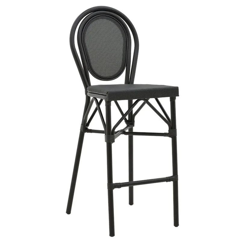 Scaun bar Dezyan, Negru - Maro, 41x54x116 cm - Negru