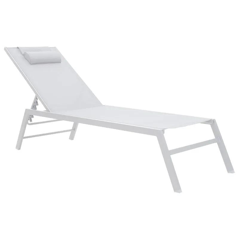 Sezlong Kiara aluminiu texMarona, Antracit - Alb, 70x200 cm - Alb