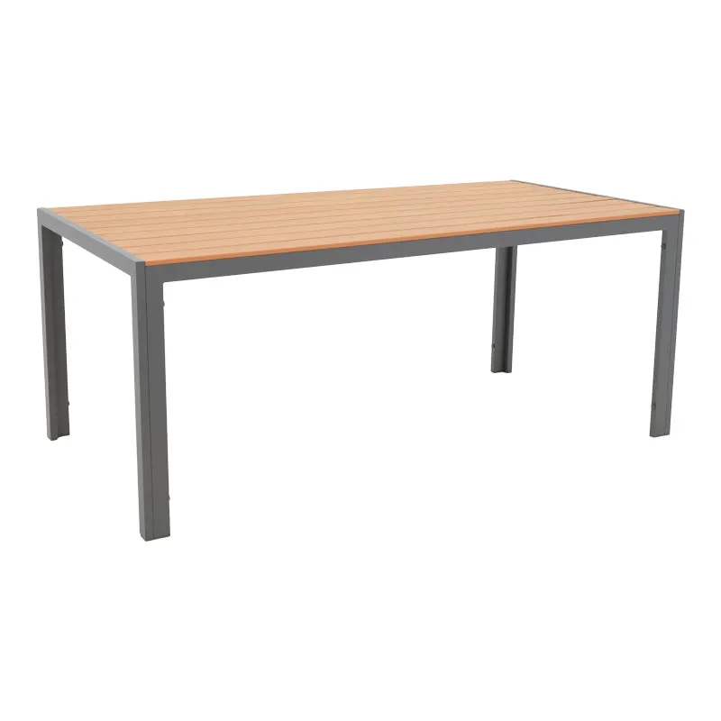 Masa Nares aluminiu placaj, Alb - Antracit, 180x90x72 cm - Antracit