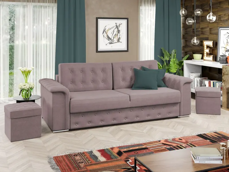 Set Canapea si Fotolii Olimp Roze — imaginea 2