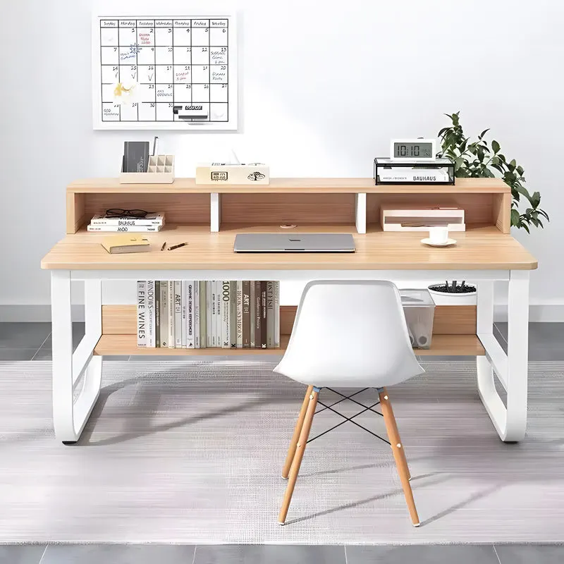 Birou de lucru cu funcție de organizare Evrepy, și metal, Stejar, 100x60x73 cm - Stejar