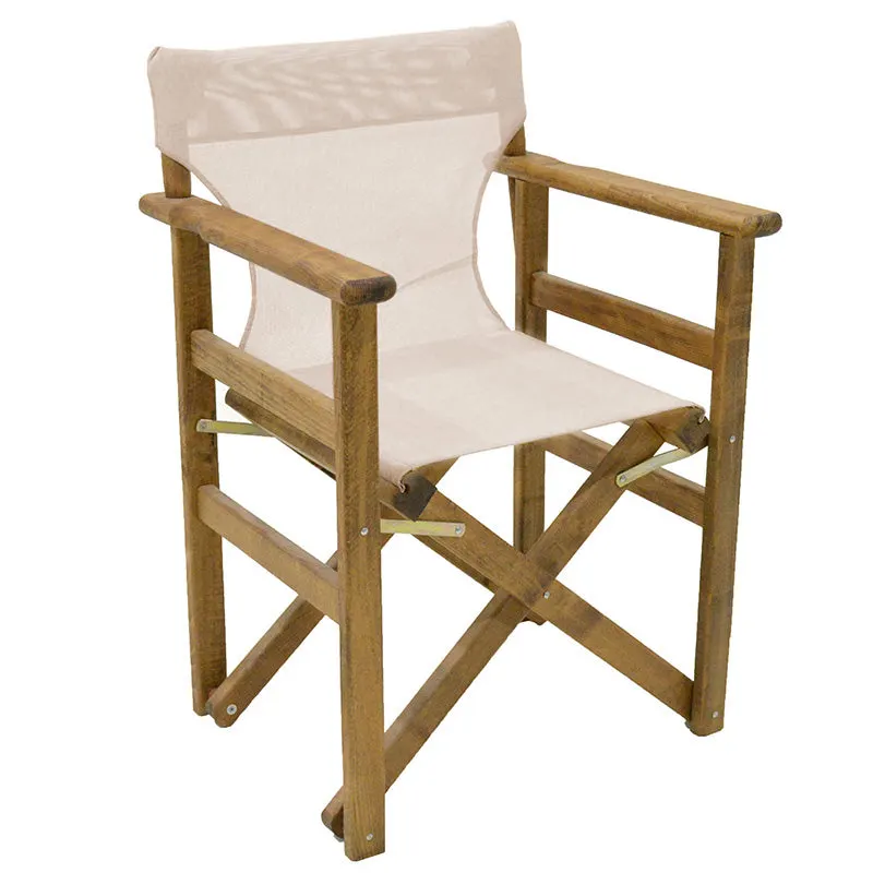 Scaun regizor Retto, Lemn Masiv de Fag cu Finisaj, Nuc Gri-Bej, 61x51x86 cm - Gri