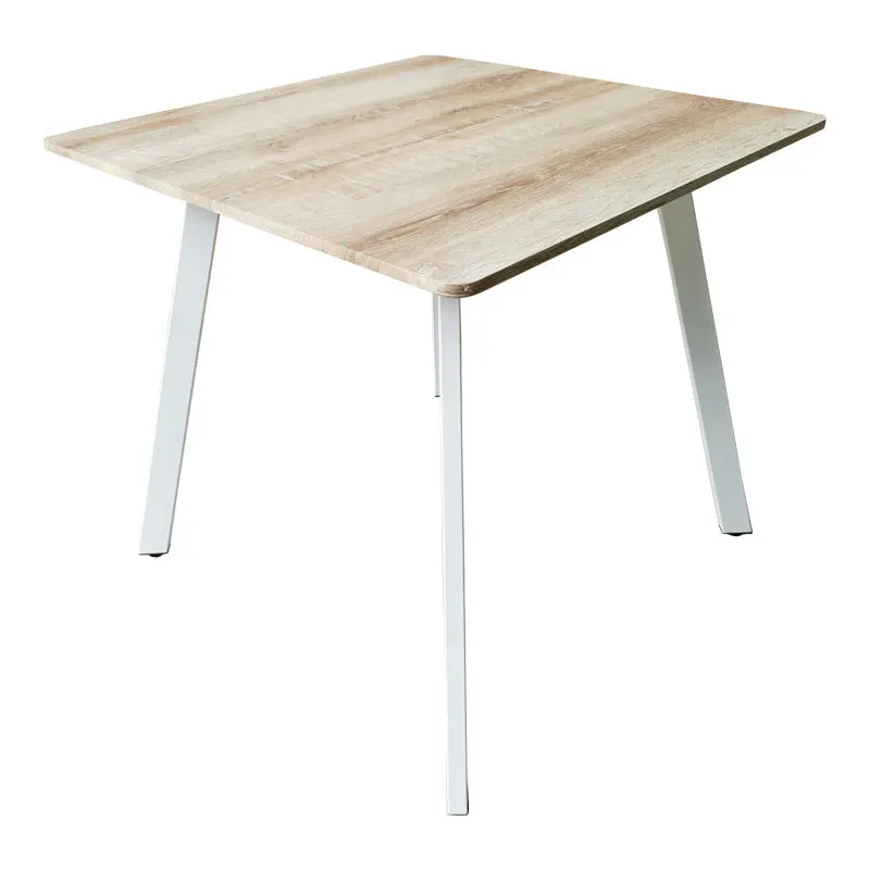 Masa patrata Squaro, picioare metal alb, Nuc - Stejar, 80x80x75 cm - Stejar