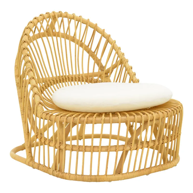 Fotoliu de relaxare Tromso, rattan negru, perna, Natural - Negru, 80x85x98 cm - Natur