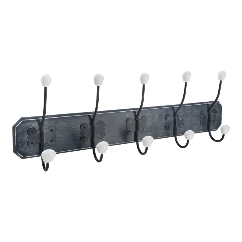 Cuier cu agatatoare functionala Holden, Stil Antic, Negru, 19x9x60 cm - Alb