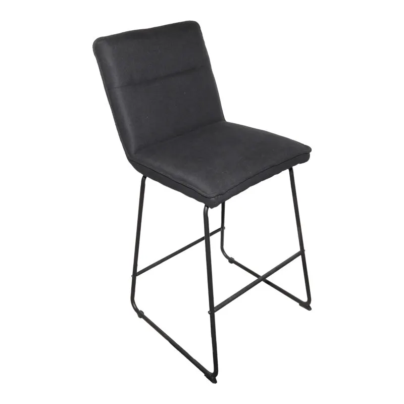 Scaun de bar Essential, stofa si metal, 53x64x107 cm - Negru