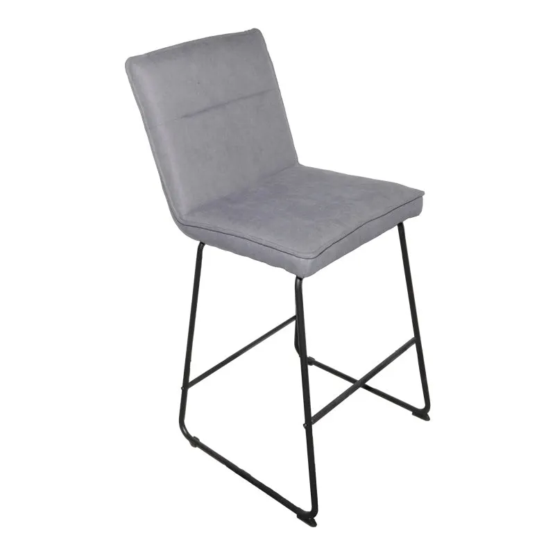 Scaun de bar Essential, stofa si metal, 53x64x107 cm - Gri
