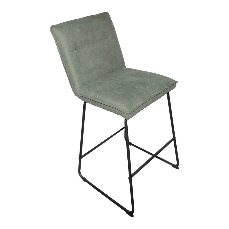 Scaun de bar Essential, stofa si metal, 53x64x107 cm - Kaki