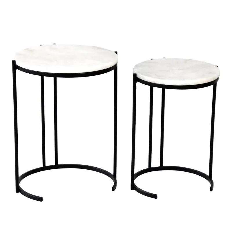Set 2 masute laterale Luxere, Negru, 40x40x54 cm - Negru
