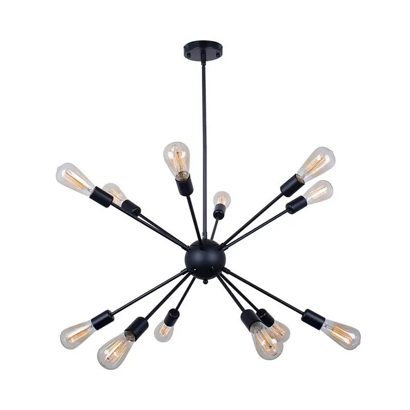 Lustra Ponile, metal, 52x52x100 cm - Negru