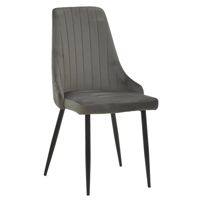 Scaun Azori catifea Gri, inchis, 49x55x85 cm - Gri