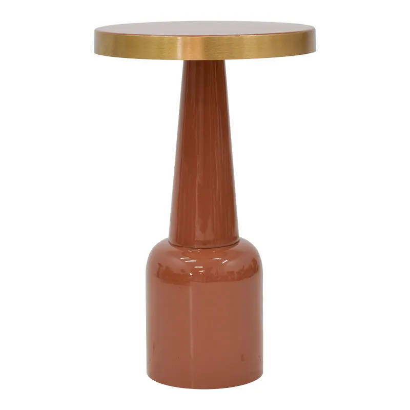 Masuta laterala Easyful metal, aurie, 40x40x65 cm - Roz