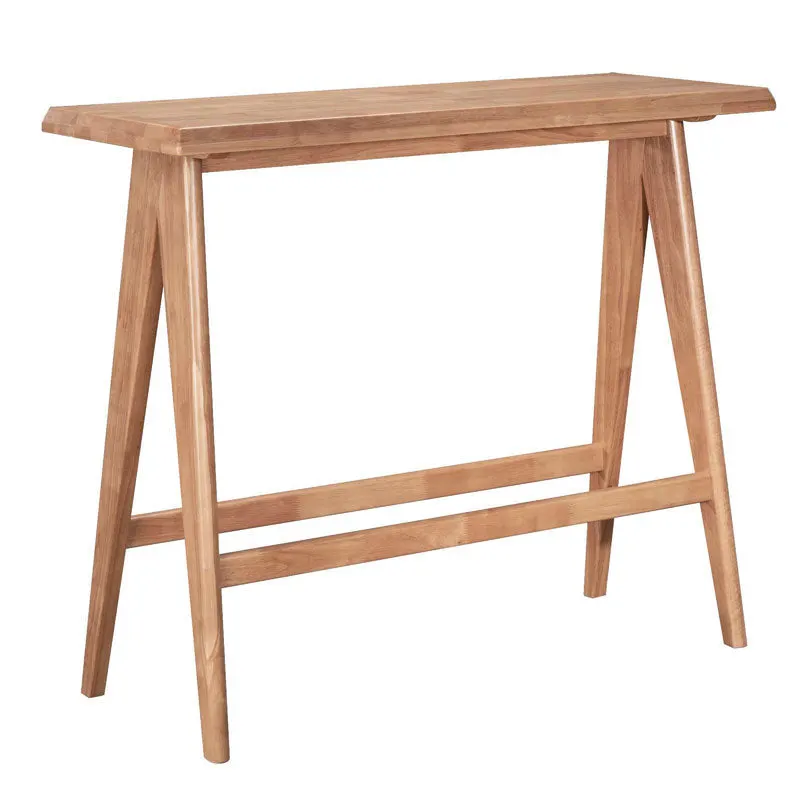 Masa de bar Winslow din lemn de arbore de cauciuc, nuc, 120x45x100 cm - Nuc