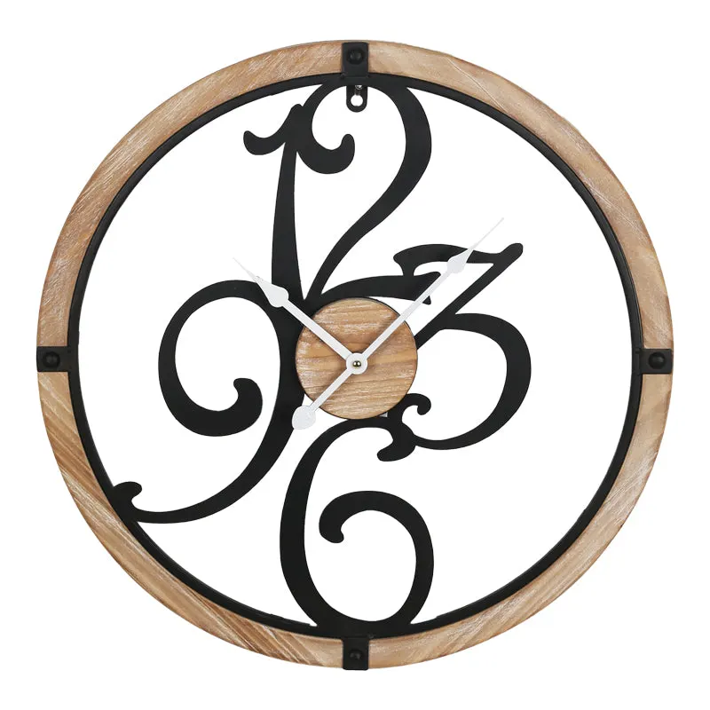 Ceas de perete Confu metal, neagra, 50x50 cm - Natur