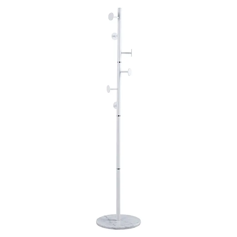 Suport pentru haine Adriana metalic, Alb - Negru, D37x172 cm - Alb
