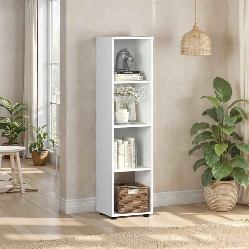Biblioteca KTP-014-FF-1 Home Collection® Cubic, Alb - Stejar, 36x141x30 cm - Alb