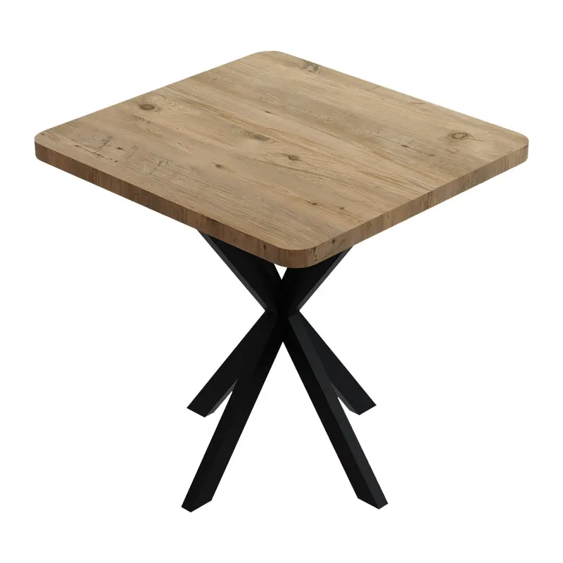 Masa Prestone, marmura neagra-metal, 70x70x75 cm - Stejar