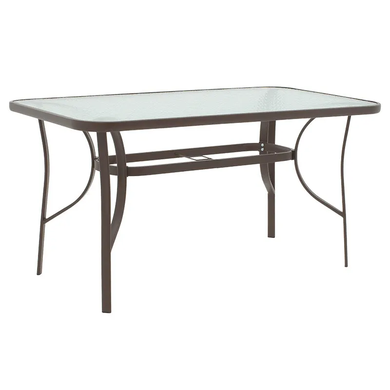 Masa Ensure sticla securizata, Gri inchis - Antracit, 140x80x70 cm - Antracit