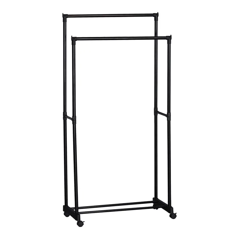 Cuier de podea Ganco din metal, Negru, 75x39x157 cm - Negru