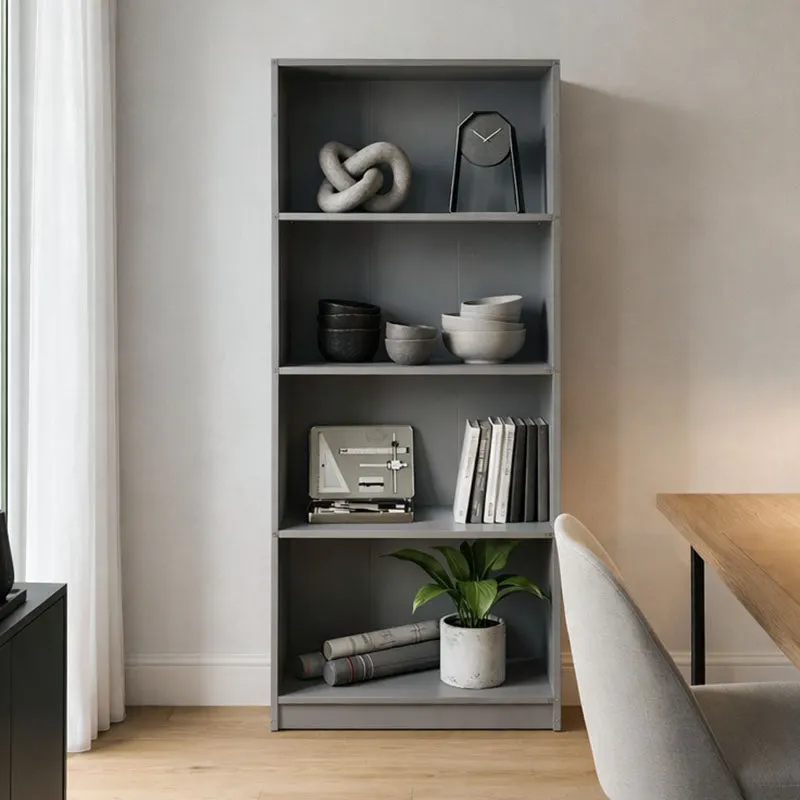 Bibliotecă practică Kendy, Modern, Lemn, Alb - Antracit, 60x30x167 cm - Antracit