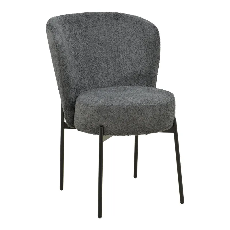 Scaun cu funcție Houlian, Stil Modern, Material textil antracit și metal, negru, 46x66x89 cm - ANTHRACITE - BLACK