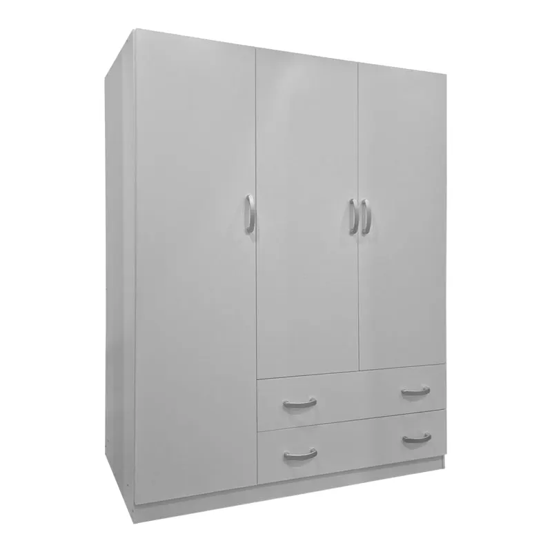 Dulap de haine Alvia cu 3 uși și 2 sertare, Diverse culori, 150x51x180cm - Alb