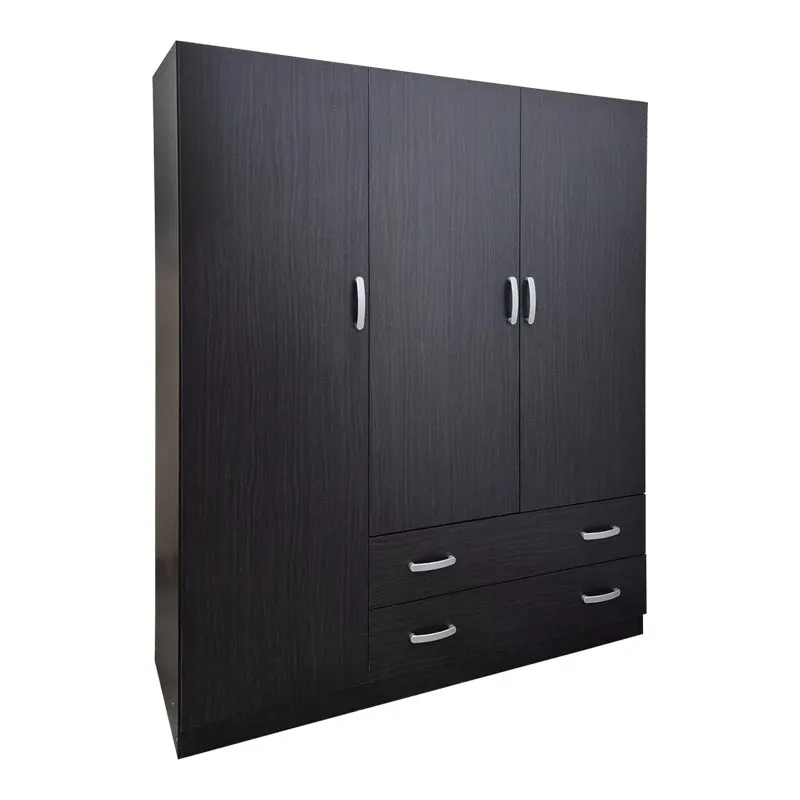Dulap de haine Alvia cu 3 uși și 2 sertare, Diverse culori, 150x51x180cm - WENGE