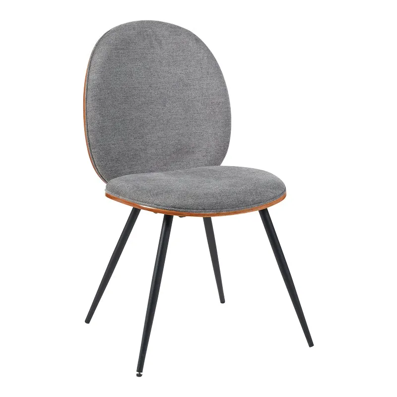 Scaun cu funcție ergonomică Nerezy, Lemn de Nuc și Țesătură, Gri, 57x48x88 cm - Negru
