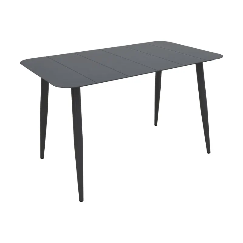 Masă Aluminiu Vista, Aluminiu, Antracit, 120x70x72 cm - Negru