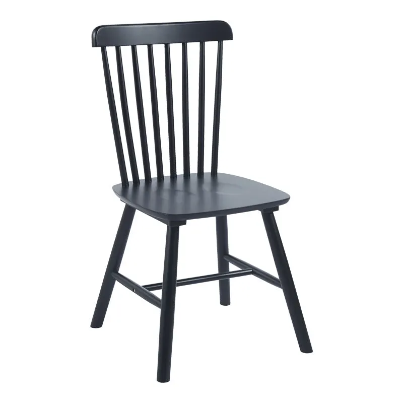 Scaun Bristol cu aspect, Lemn Rubberwood, Natural - Negru, 45x51x86 cm - Negru