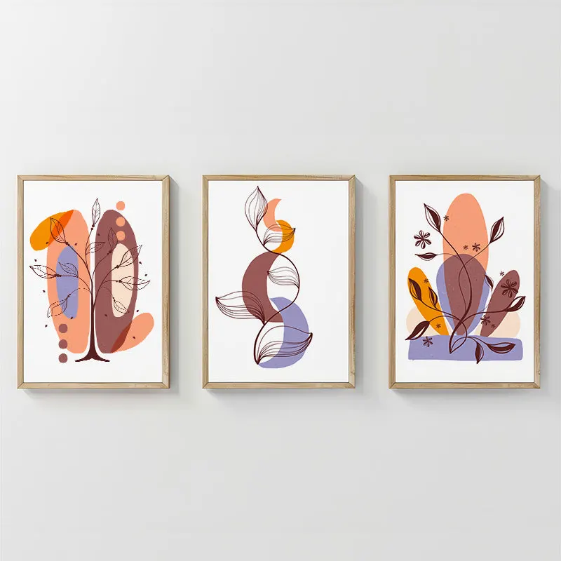 Tablou Viora, Triptic, Lemn, Multicolor, 33x48 cm - Multicolor