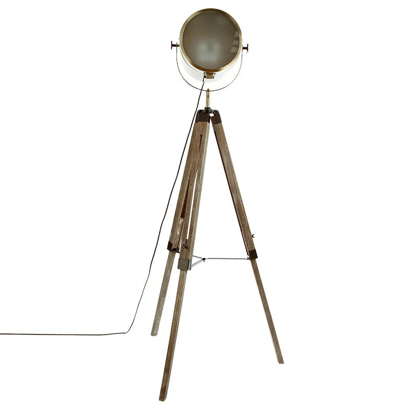 Lampa de podea reglabila Mads, bronz-maro, metal, 62x57x150 cm - Bronz