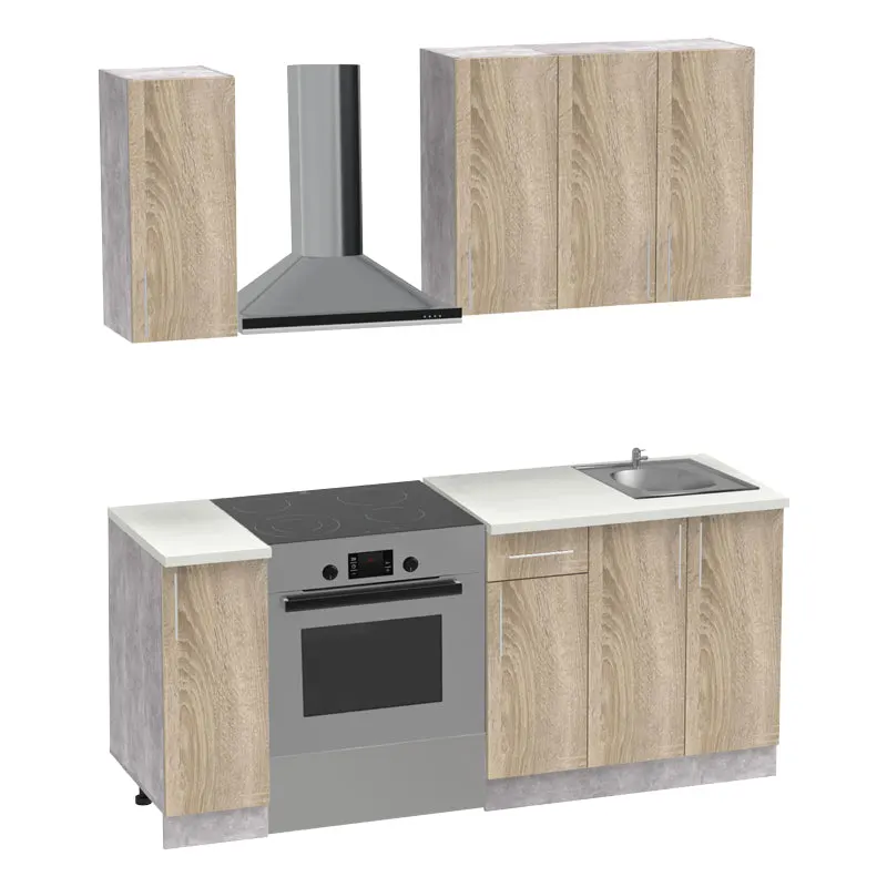Set mobila bucatarie 4 buc Festa II, Sonoma, 120x60x85 cm - Stejar
