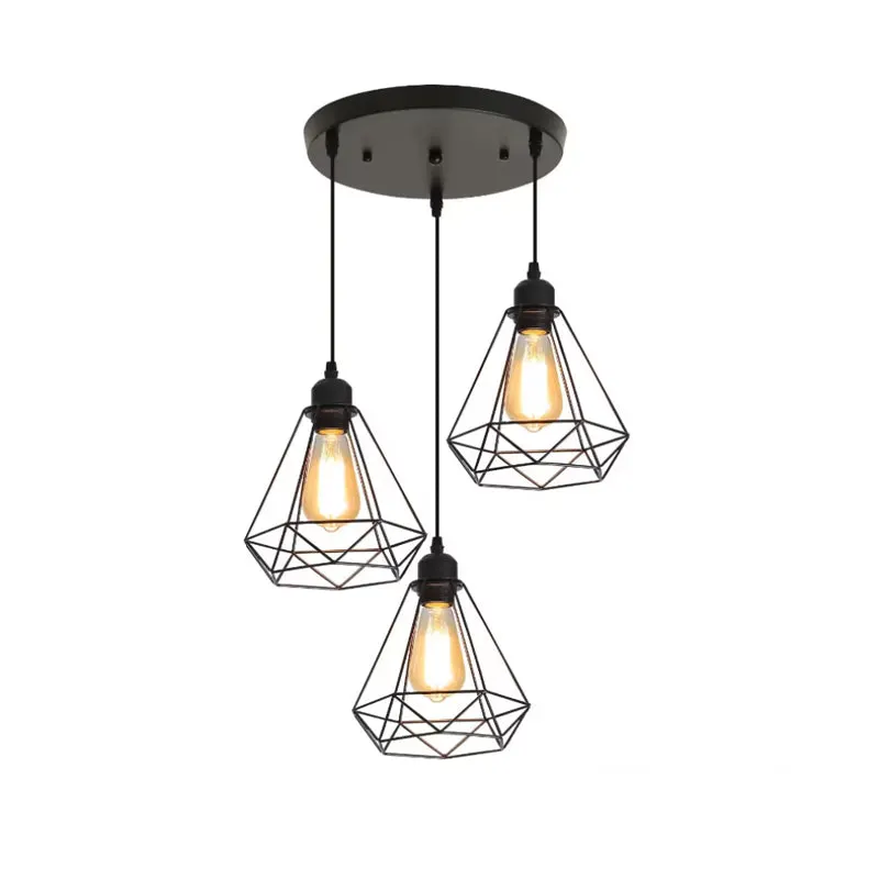 Lustra Jabrey cu trei lumini metal, negru, 30x30x100 cm - Negru