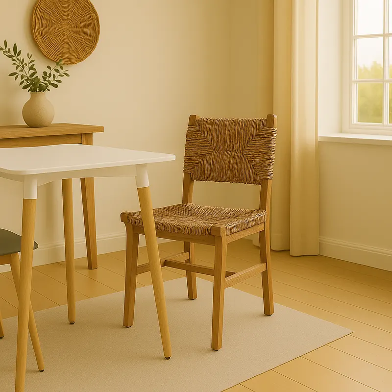 Scaun Refane lemn de tec, Natural, 50x58x85 cm - Natur