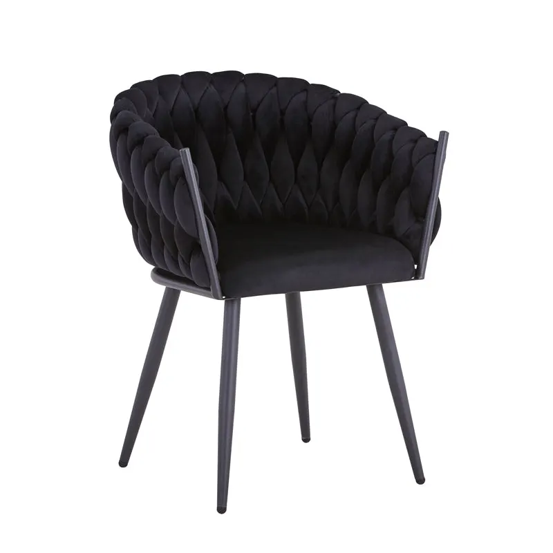 Scaun Vivian catifea, Diverse culori, 61x55x80 cm - Negru