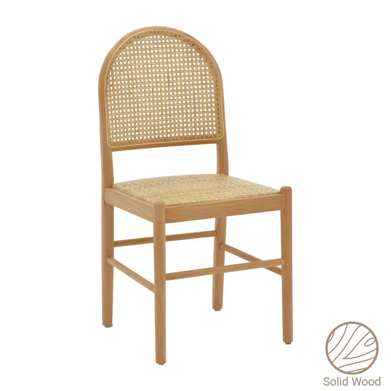 Scaun Alessia lemn Natural de fag- ratan, Natural, 43x40x89 cm - Natur