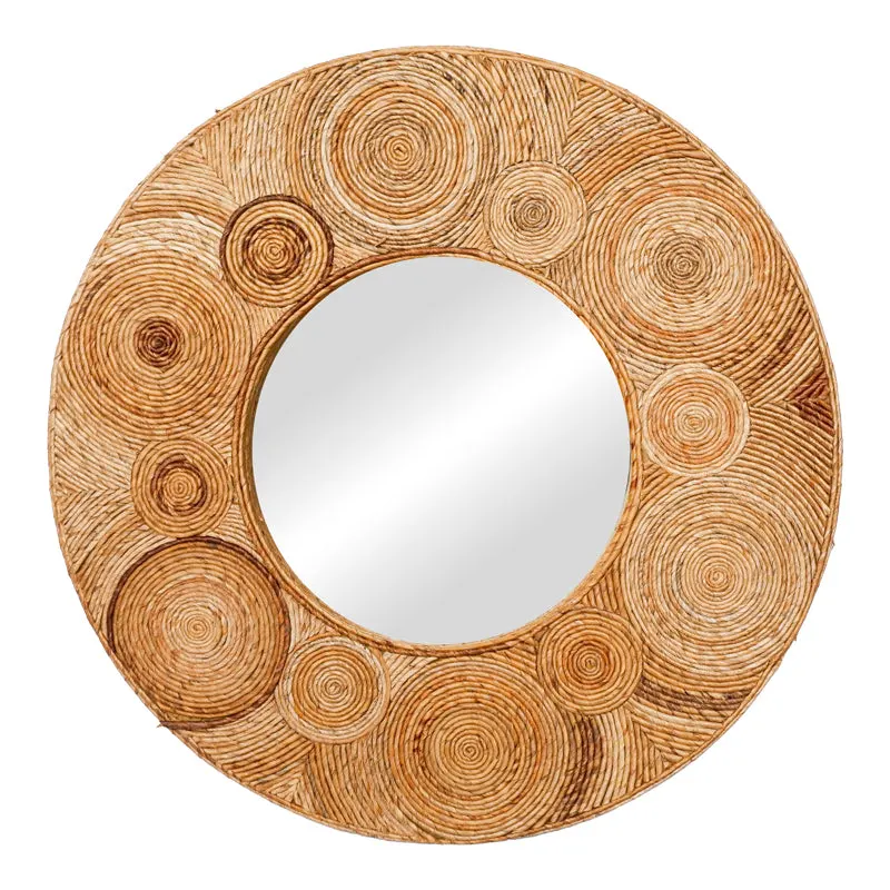 Oglinda de perete (lemn de bananier) Klare Boho, Natural, 80x80 cm - Natur