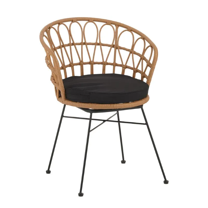 Scaun de gradina Felicia, Negru, 60x60x81 cm - Natur