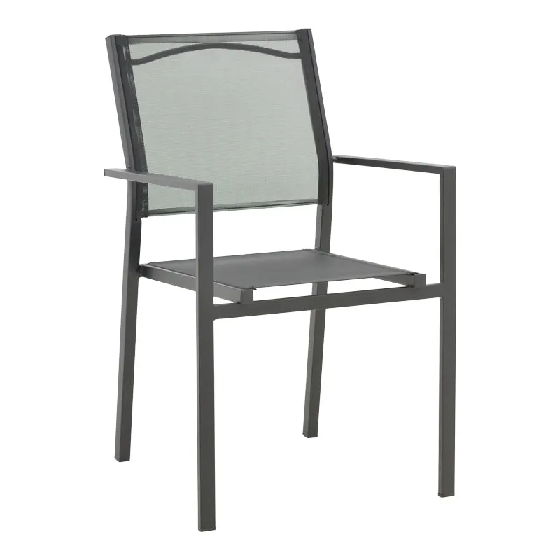 Fotoliu exterior Confidence, metal si textilene, 54x54x86 cm - Negru