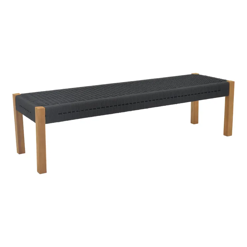 Bancuta de gradina Uma Boho, Negru, 150x45x40 cm - Negru