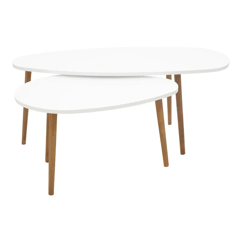 Masuta de cafea din alb-Natural Monty, 116x46x6 cm - Alb