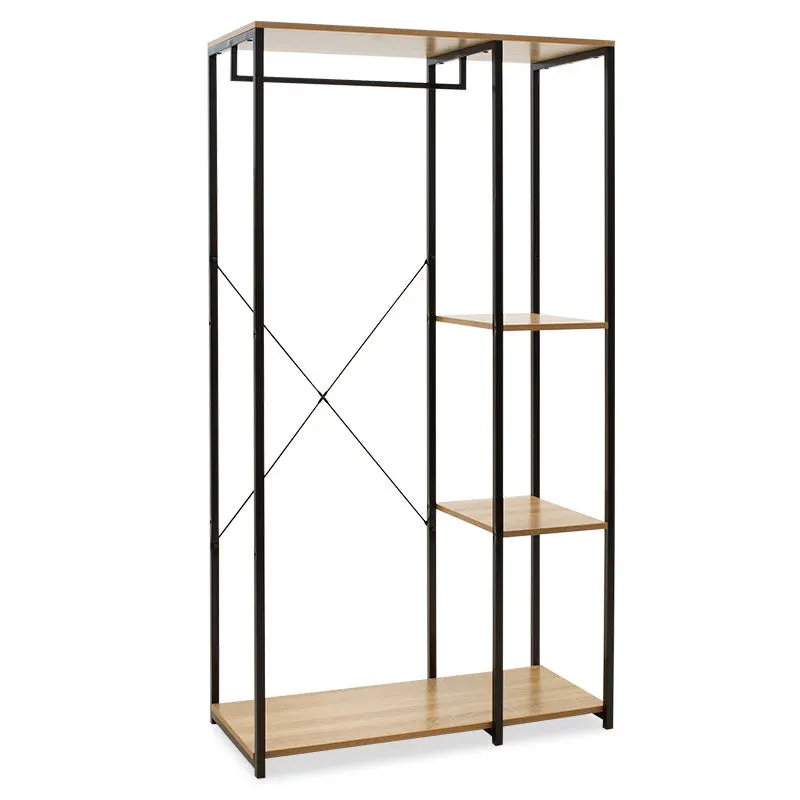 Cuier Intrare Ramon, Stejar - Negru, 91x41x167 cm - Stejar