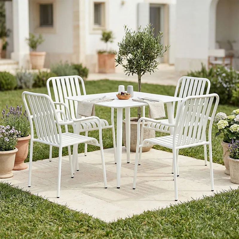 Set de sufragerie exterior Heven Vista, 5 piese, 80x80x72 cm - Alb