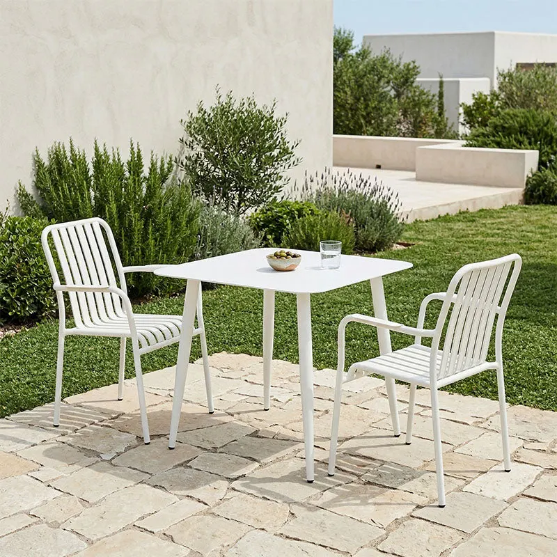 Set de sufragerie exterior Heven Vista, 3 piese, 80x80x72 cm - Alb