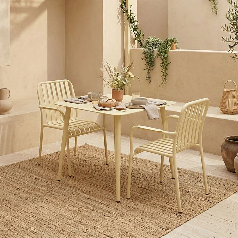 Set de sufragerie exterior Heven Vista, 3 piese, 80x80x72 cm - Champagne